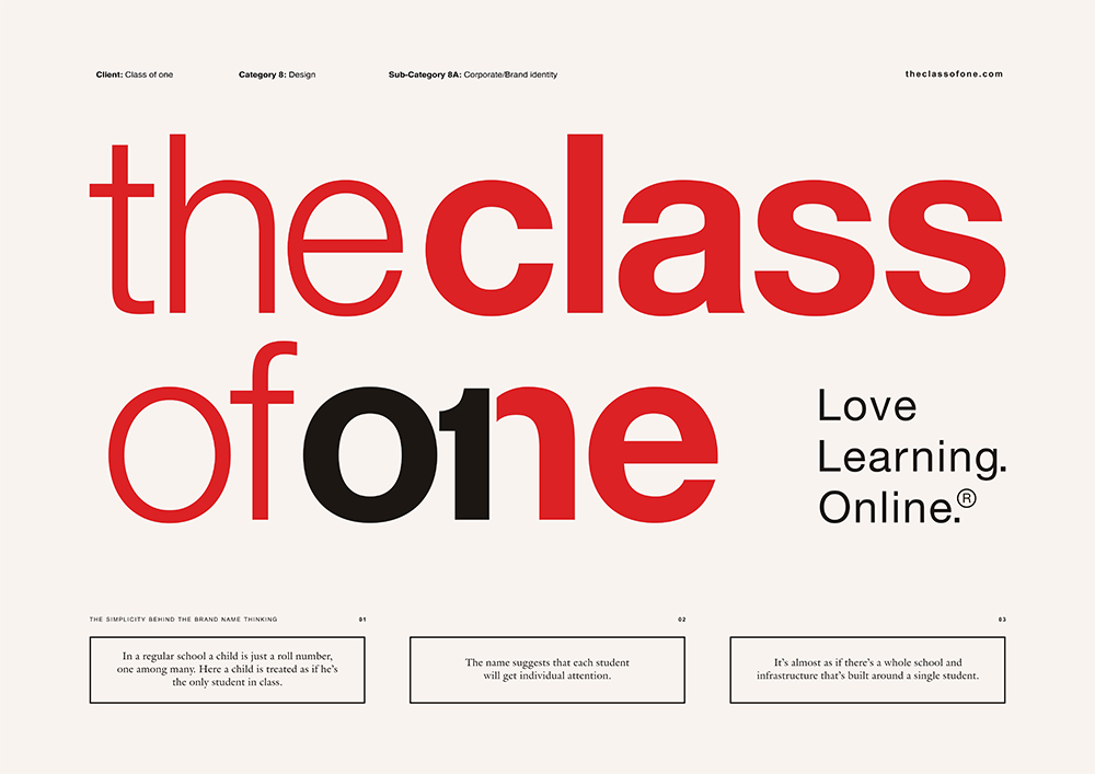 The Class of One Brand Identity Design - Cog Culture Agency