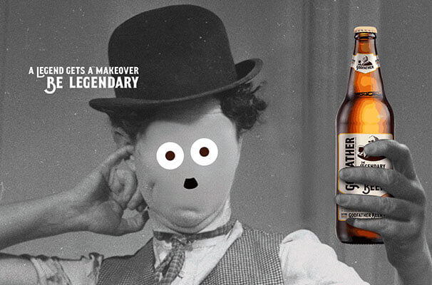 A comical design makeover for the legendary beer brand, Godfather